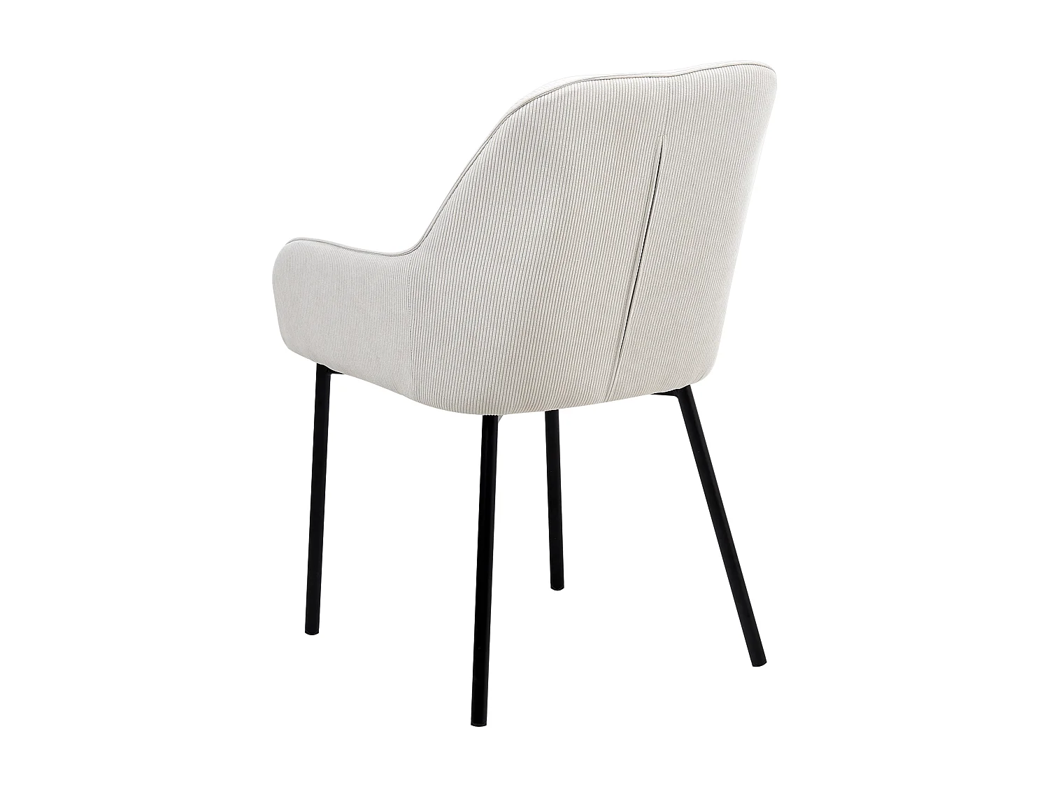 Lot de 2 chaises de salle à manger LOVERNA Velours côtelé Blanc cassé