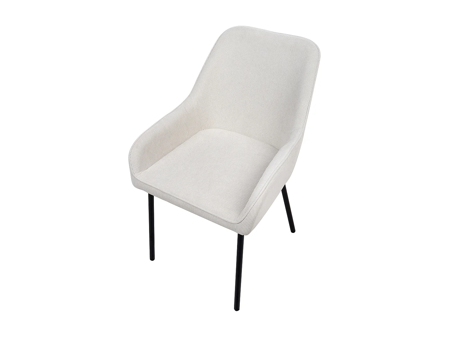 Lot de 2 chaises de salle à manger LOVERNA Velours côtelé Blanc cassé