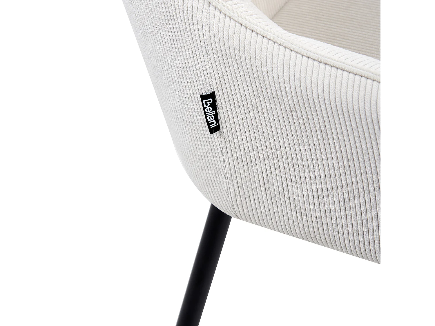 Lot de 2 chaises de salle à manger LOVERNA Velours côtelé Blanc cassé