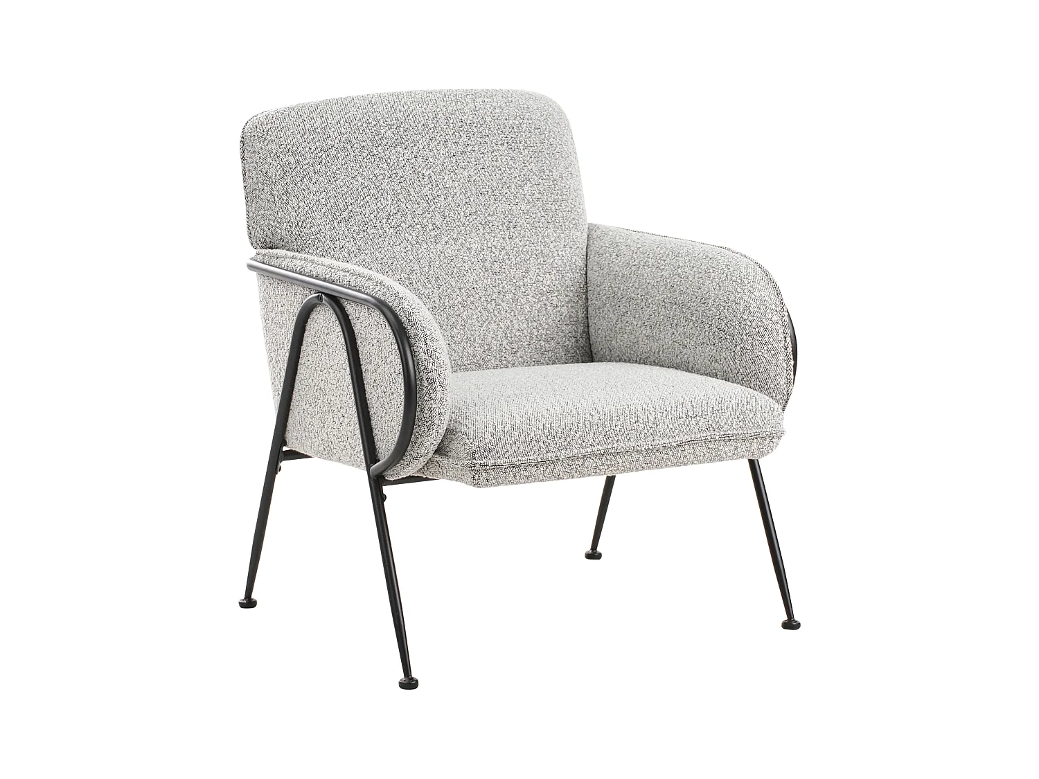 Sessel Stoff schwarz weiß mit Metallgestell Loungesessel modernes Design Trysnes