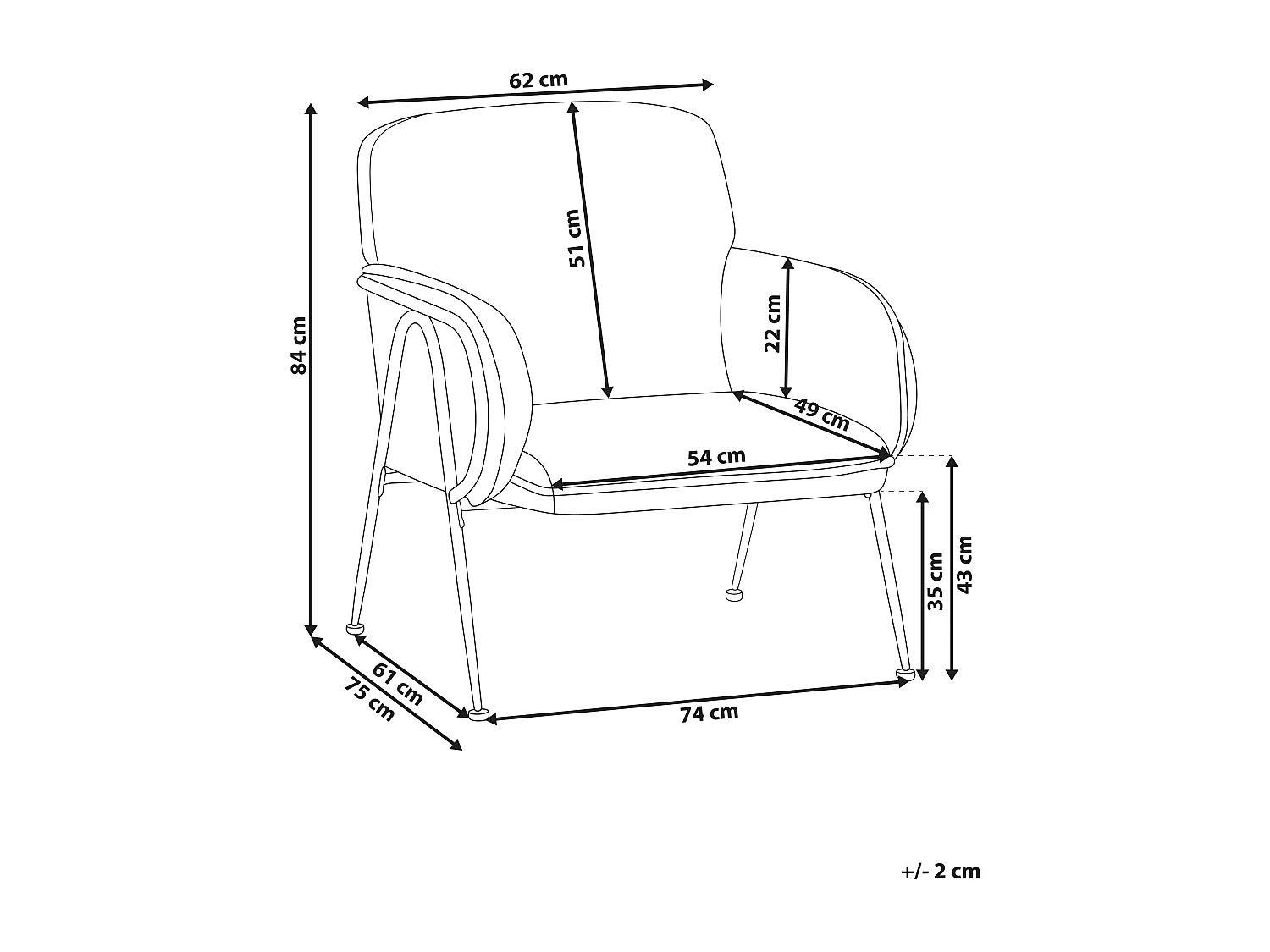 Fauteuil TRYSNES Tissu Noir/blanc