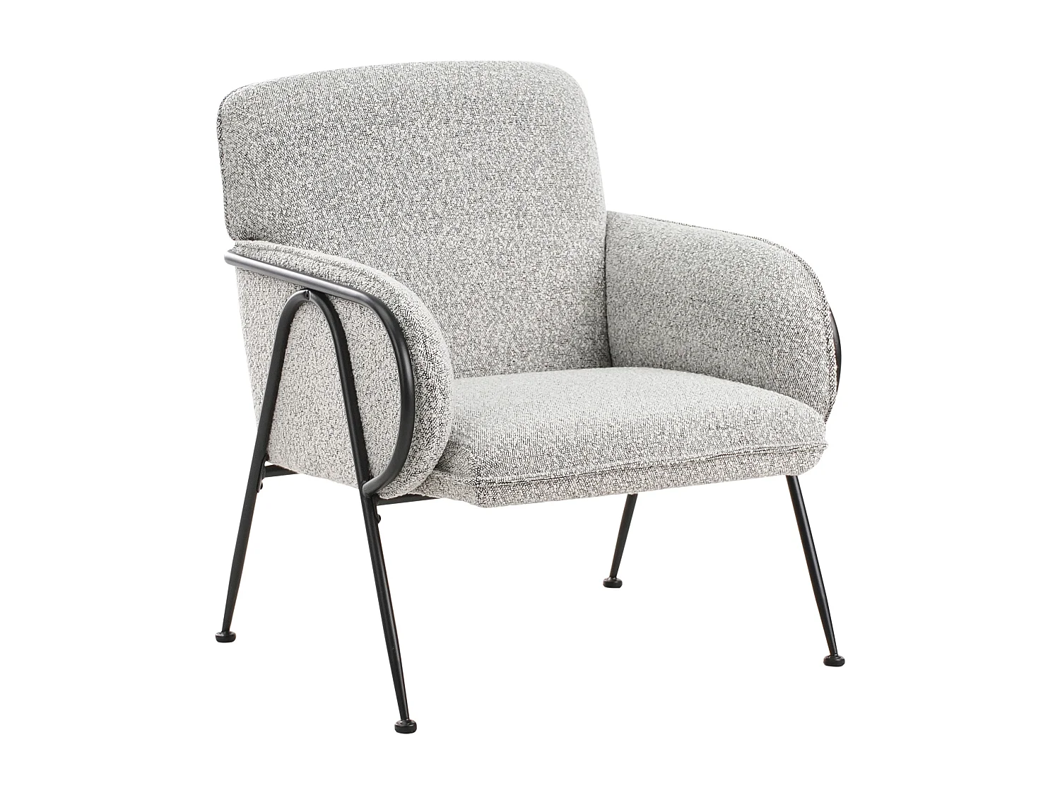 Sessel Stoff schwarz weiß mit Metallgestell Loungesessel modernes Design Trysnes