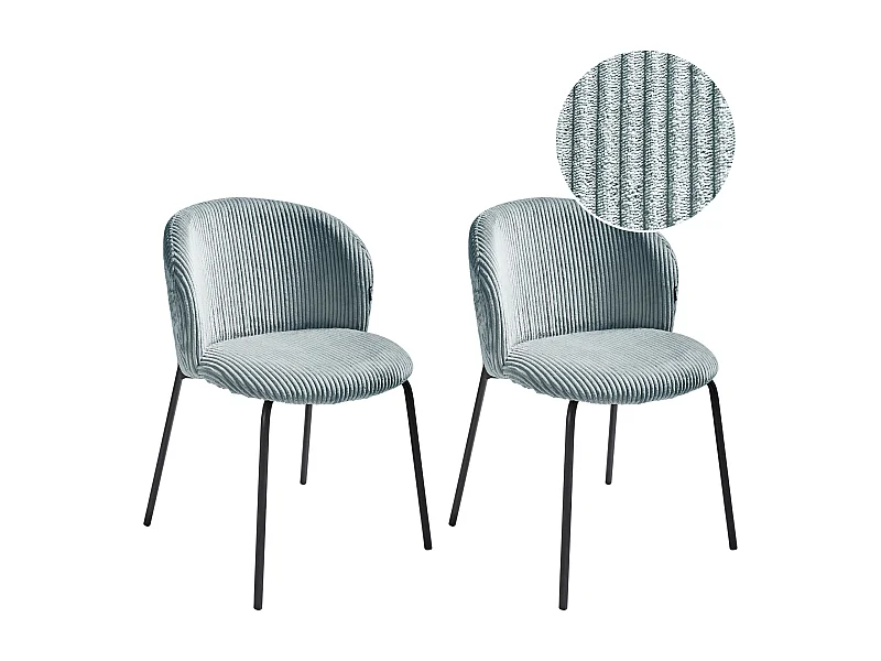 Zestaw 2 krzeseł do jadalni MILES Sztruks Błękitny