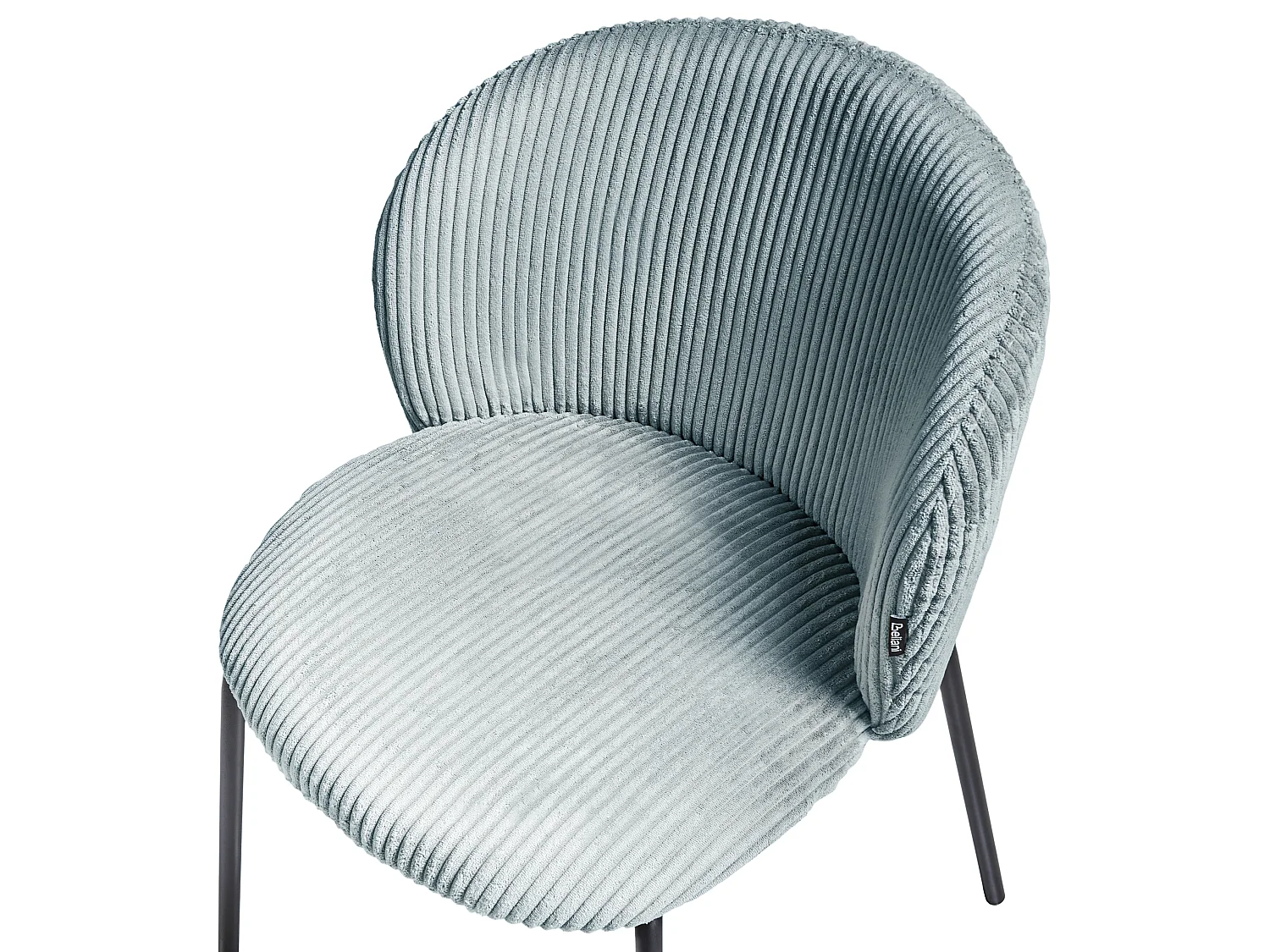 Set of 2 Dining Chairs MILES Corduroy Light Blue