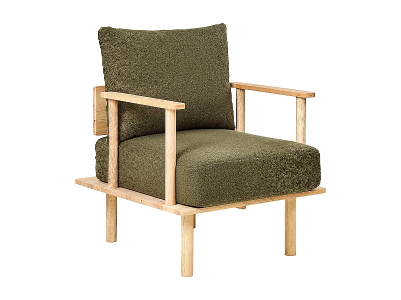 Fauteuil ASKER Bouclé Vert foncé