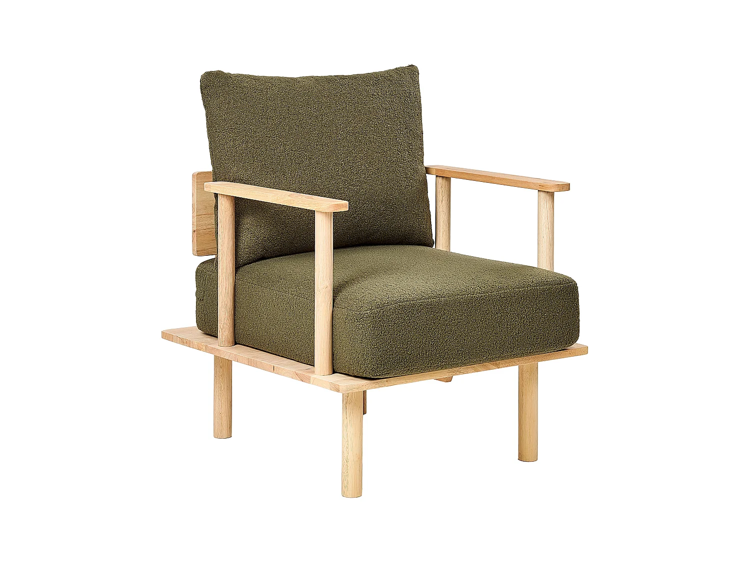 Fauteuil ASKER Bouclé Vert foncé