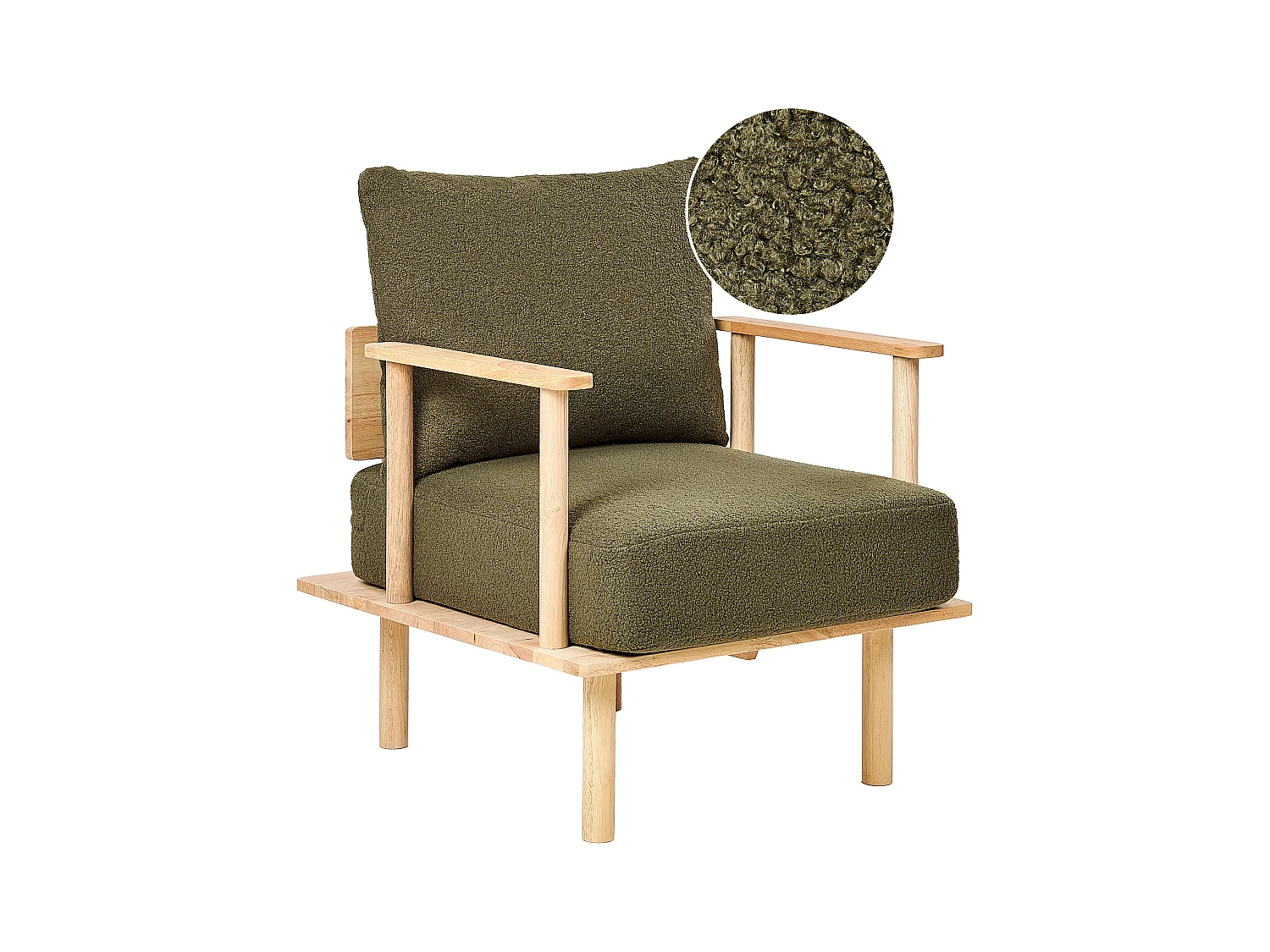 Fauteuil ASKER Bouclé Vert foncé