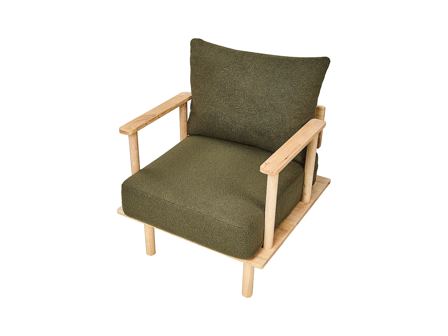 Fauteuil ASKER Bouclé Vert foncé