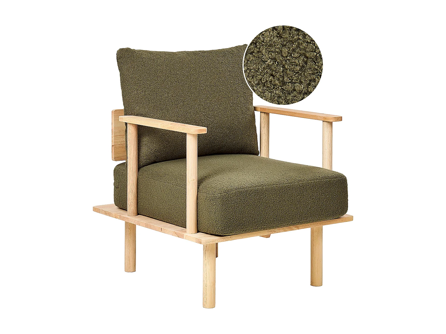 Sessel ASKER Bouclé Dunkelgrün