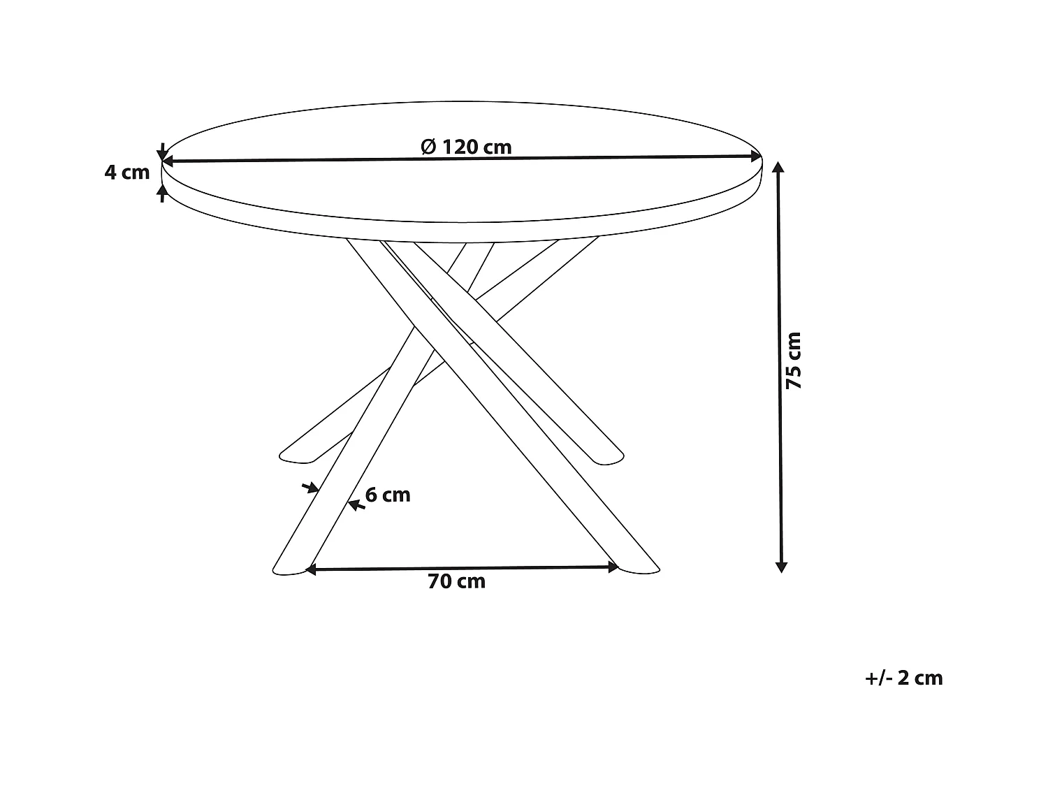 Esstisch Rund MDF Platte dunkler Holzfarbton Metallbeine grau ⌀ 120 cm Lorenzo