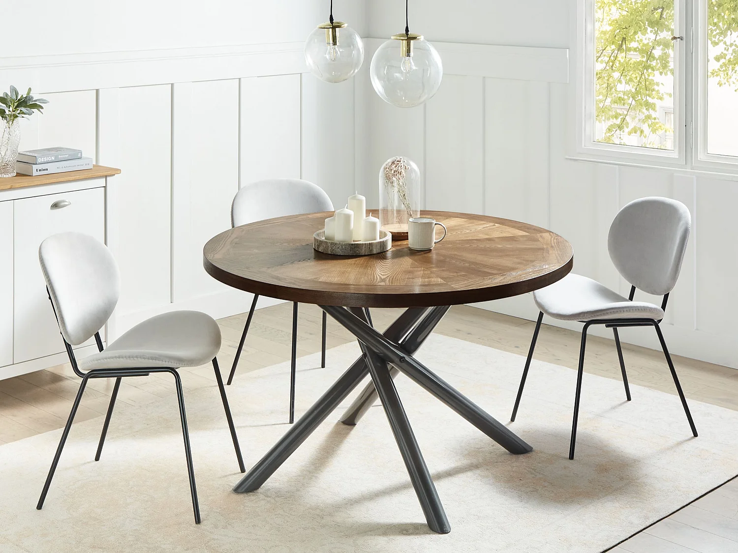 Table de repas LORENZO Frêne marron 120 cm 120 cm