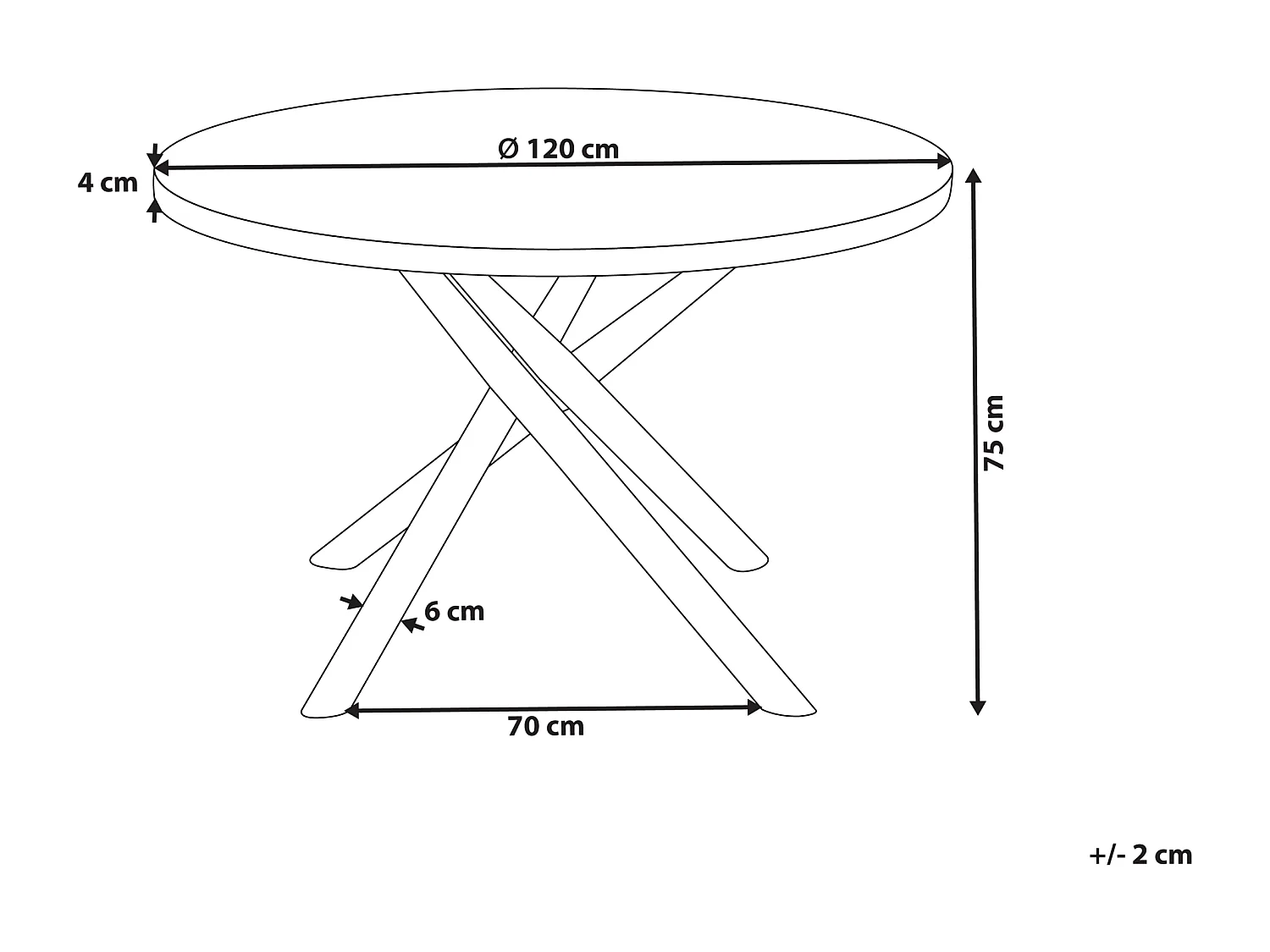 Table de repas LORENZO Frêne marron 120 cm 120 cm
