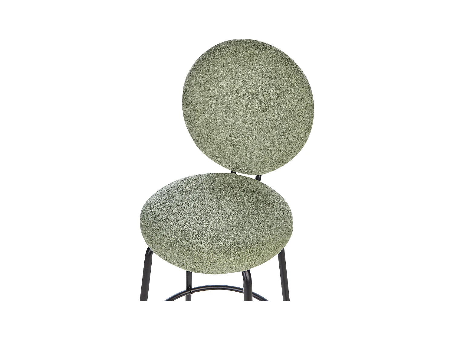 Zestaw 2 krzeseł barowych EMERY Boucle Jasnozielony