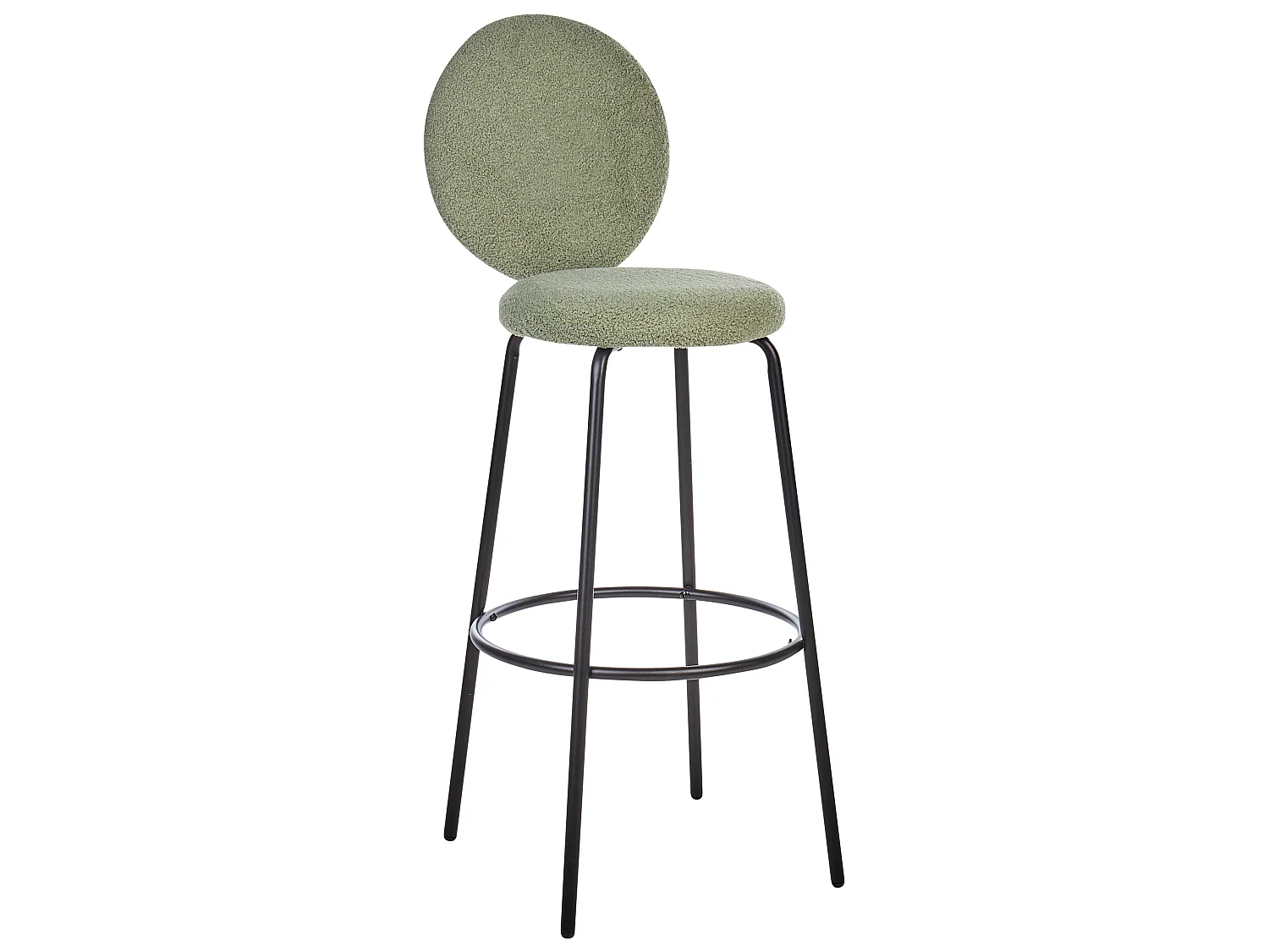 Lot de 2 chaises de bar EMERY Bouclé Vert clair