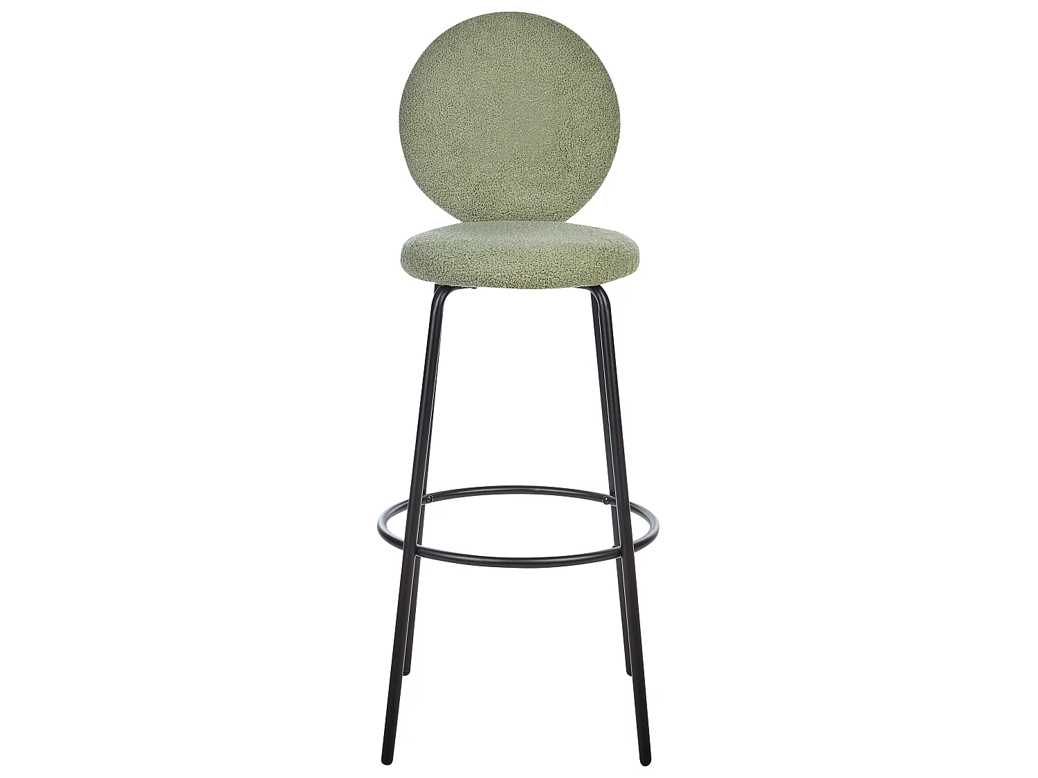 Lot de 2 chaises de bar EMERY Bouclé Vert clair