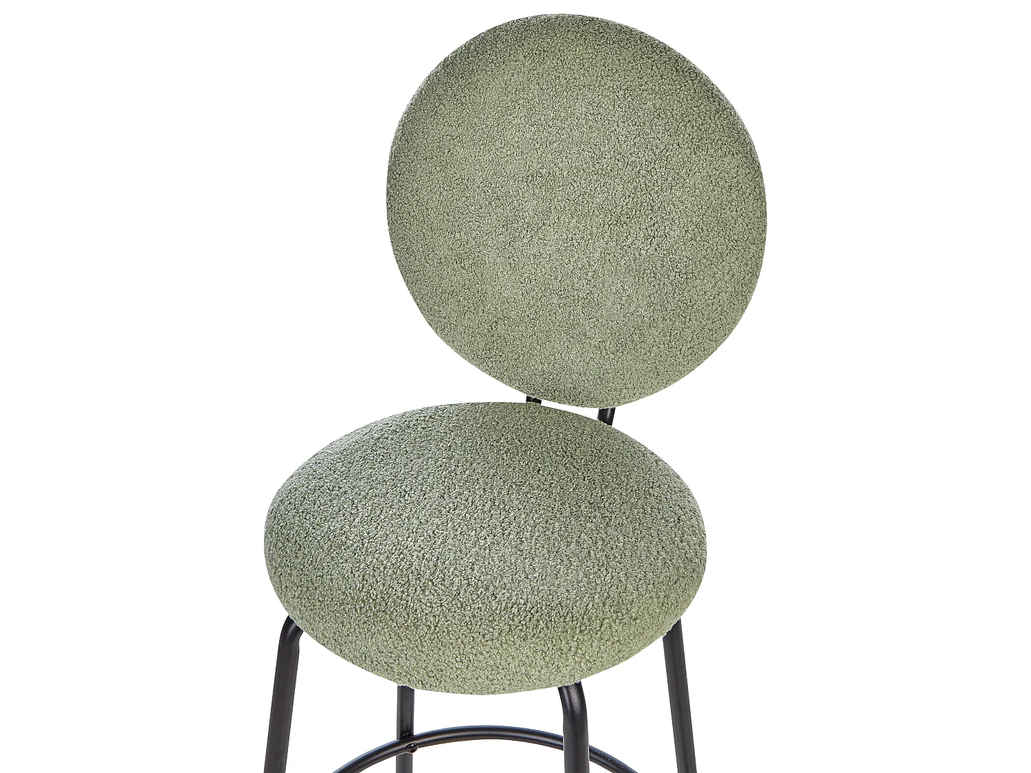 Lot de 2 chaises de bar EMERY Bouclé Vert clair