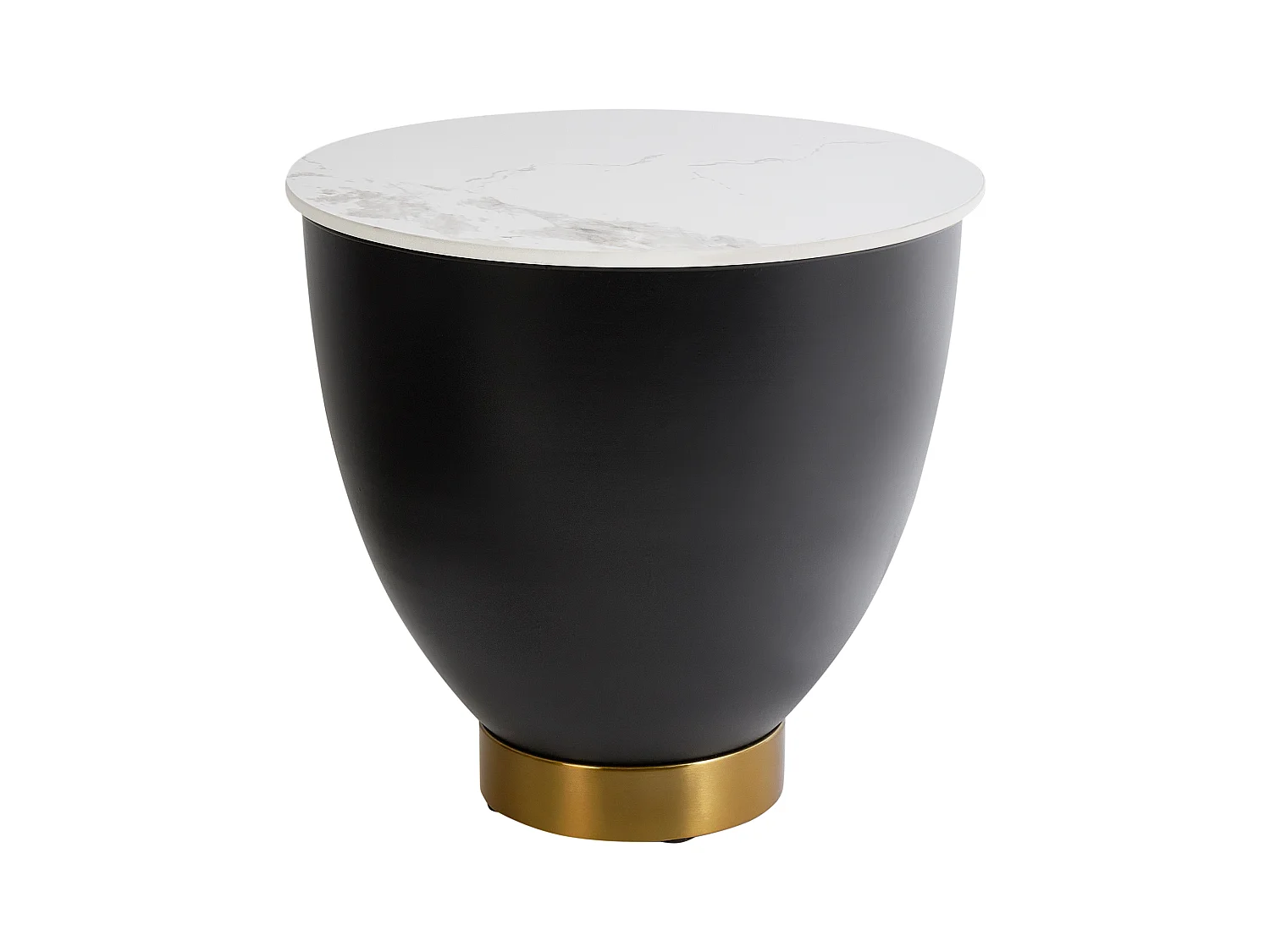 Table d'appoint NADINE Céramique Noir avec rangement