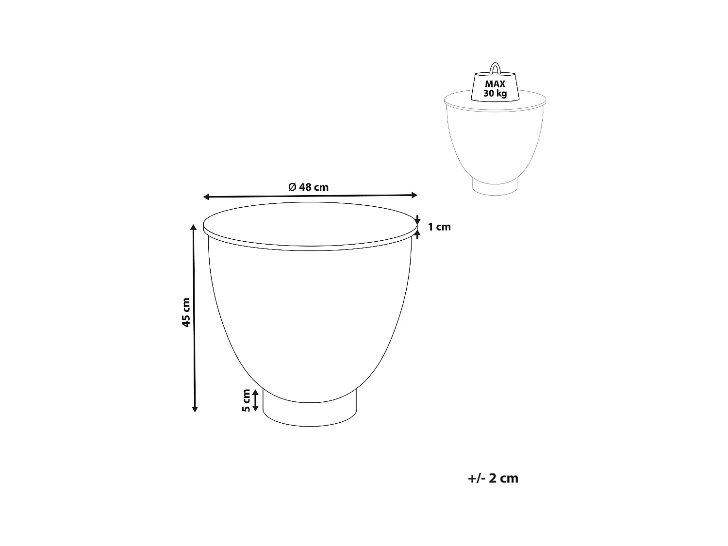 Table d'appoint NADINE Céramique Noir avec rangement