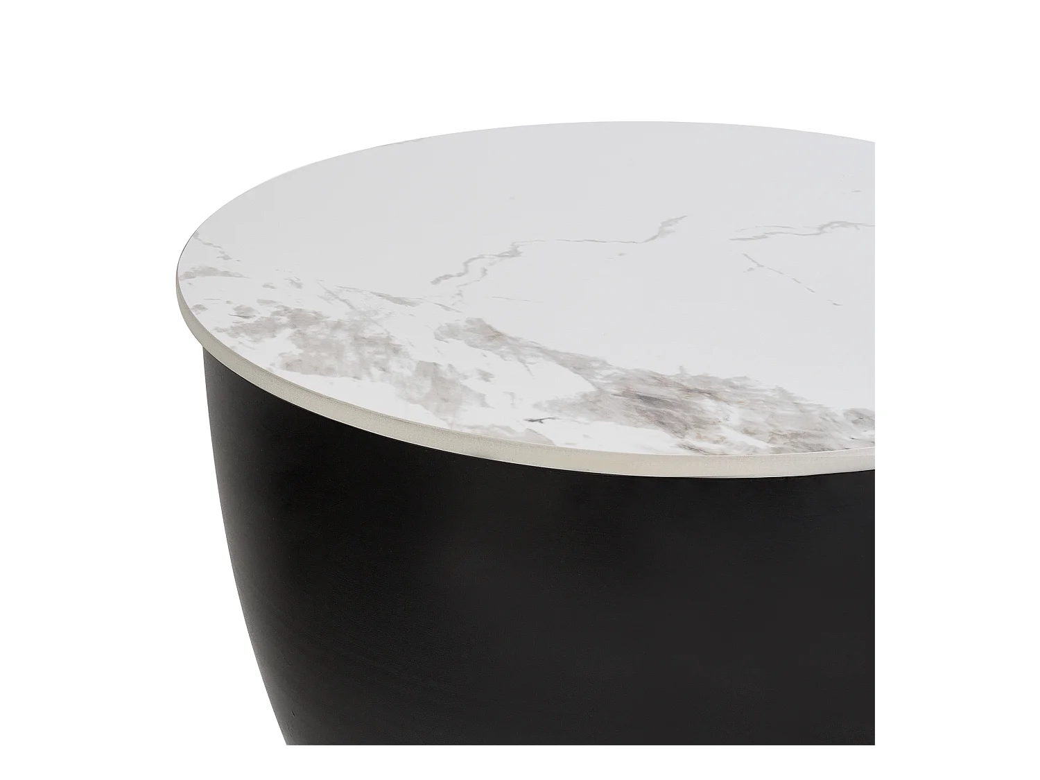 Table d'appoint NADINE Céramique Noir avec rangement