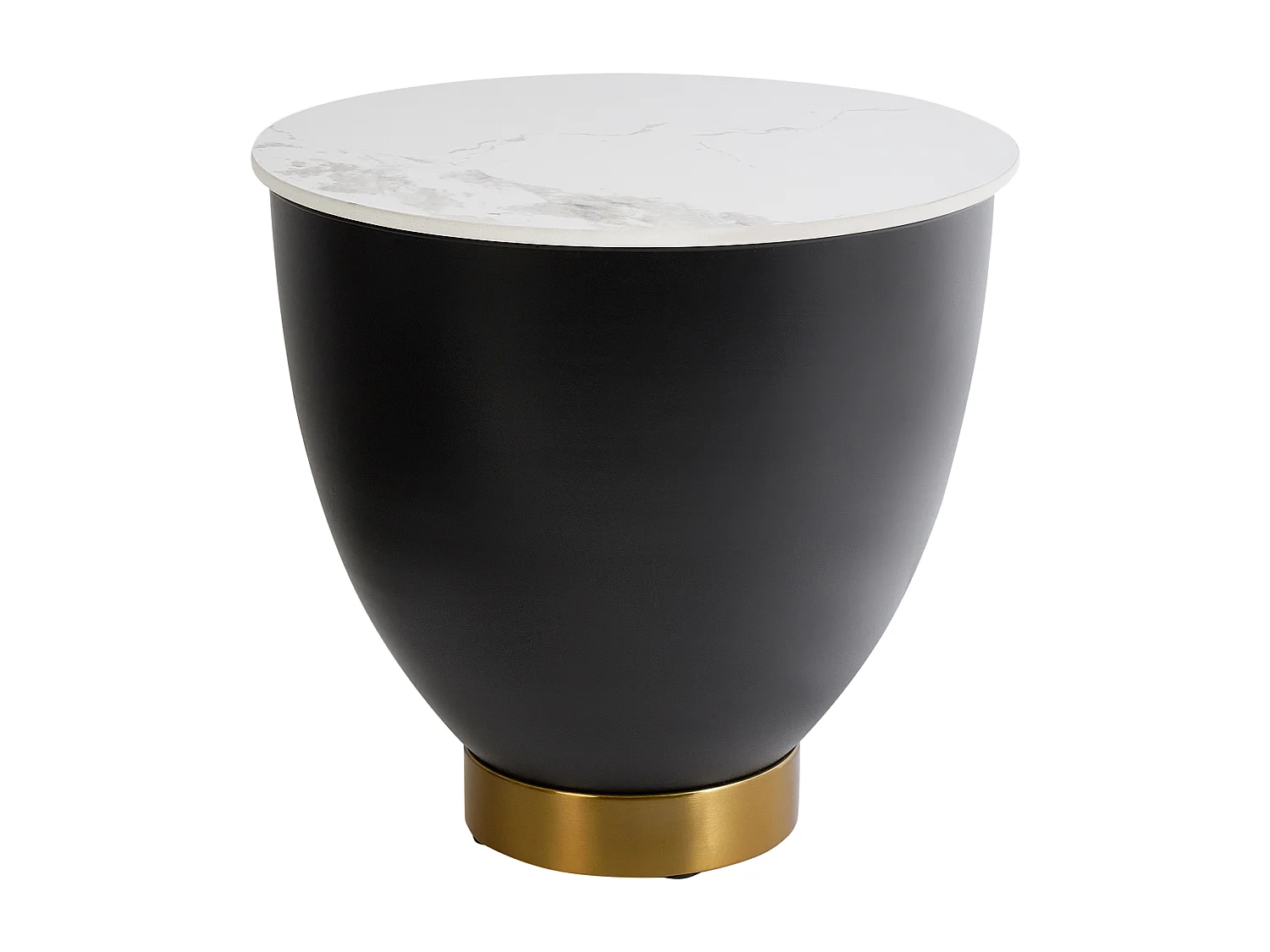 Table d'appoint NADINE Céramique Noir avec rangement