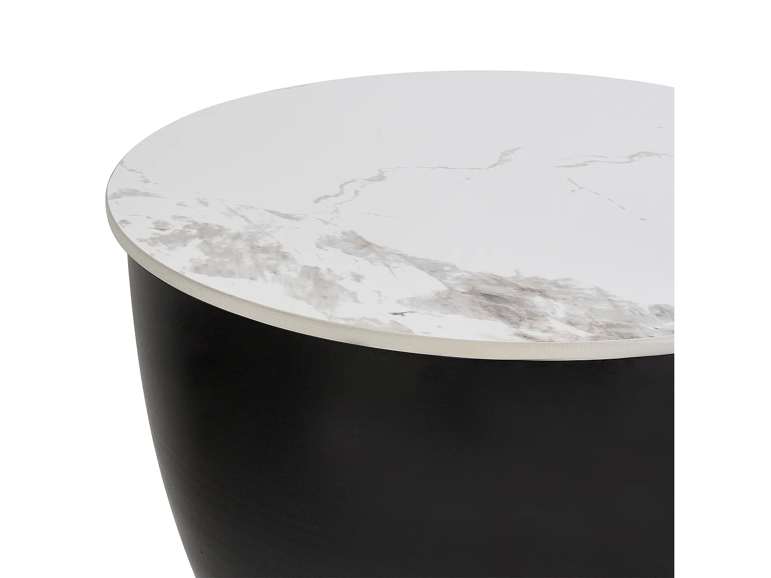 Table d'appoint NADINE Céramique Noir avec rangement