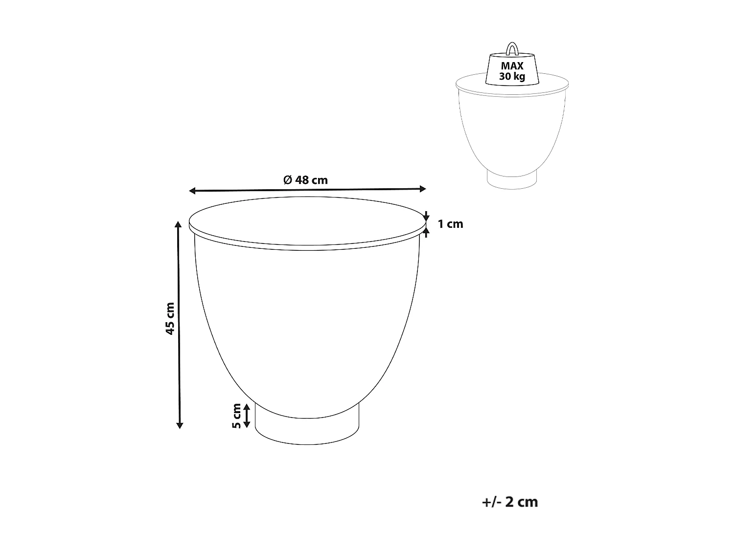 Beistelltisch NADINE Keramik Schwarz mit Stauraum