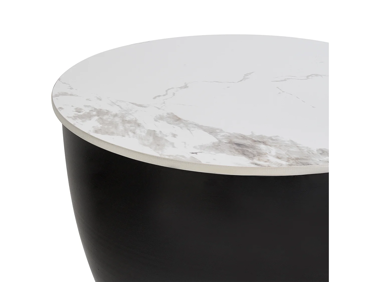 Beistelltisch NADINE Keramik Schwarz mit Stauraum