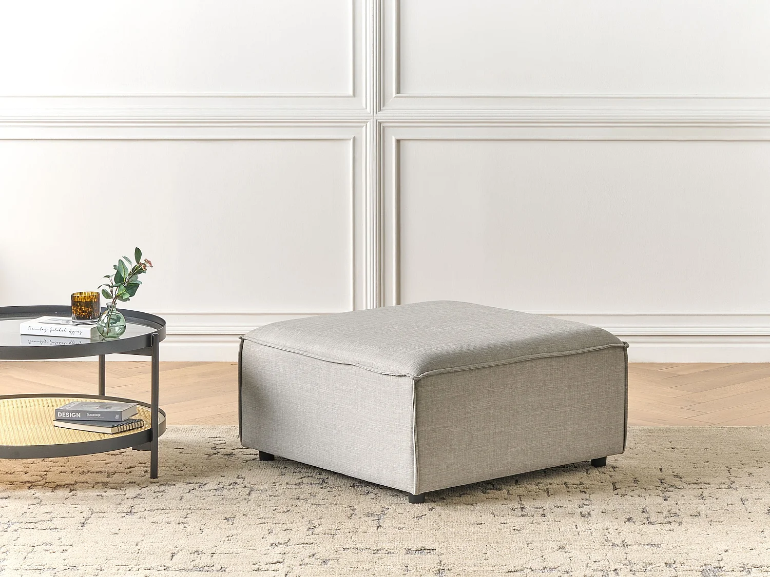Ottoman ARDAL Tissu Gris clair