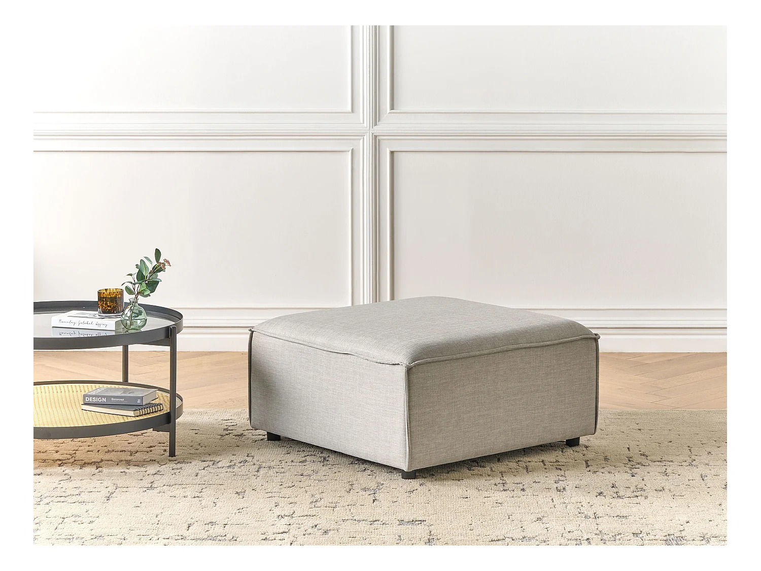 Ottoman ARDAL Tissu Gris clair