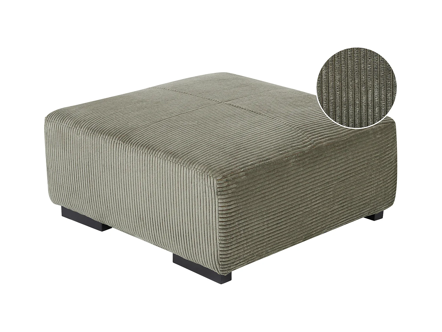 Ottoman LUNGO Velours côtelé Vert