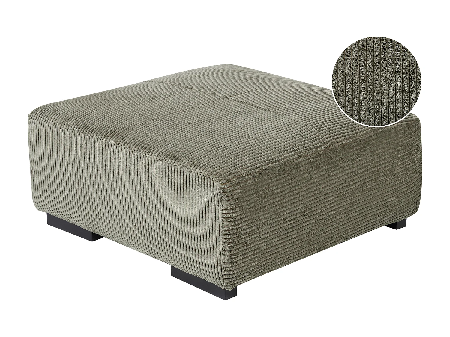 Ottoman LUNGO Velours côtelé Vert