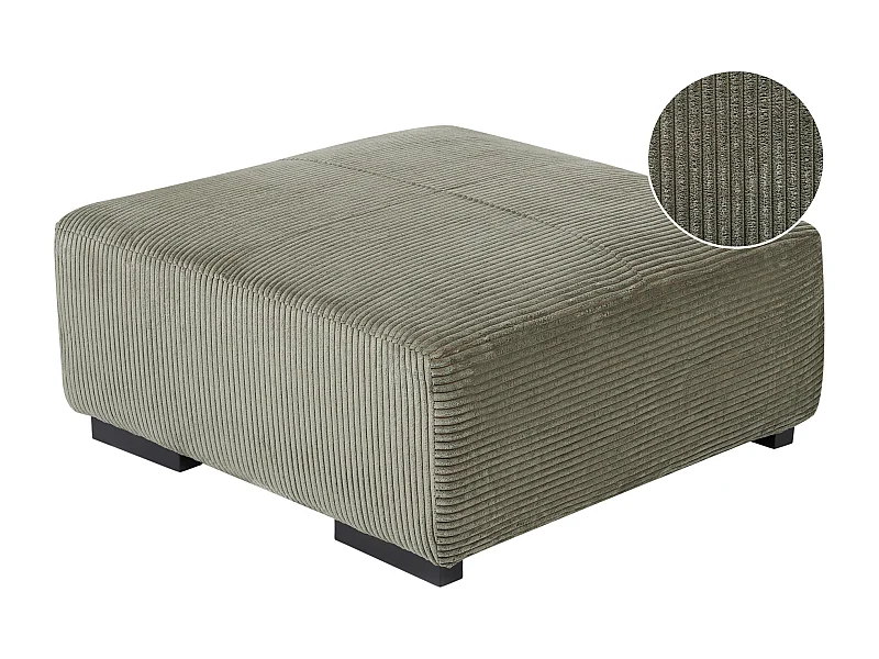 Ottoman LUNGO Velours côtelé Vert