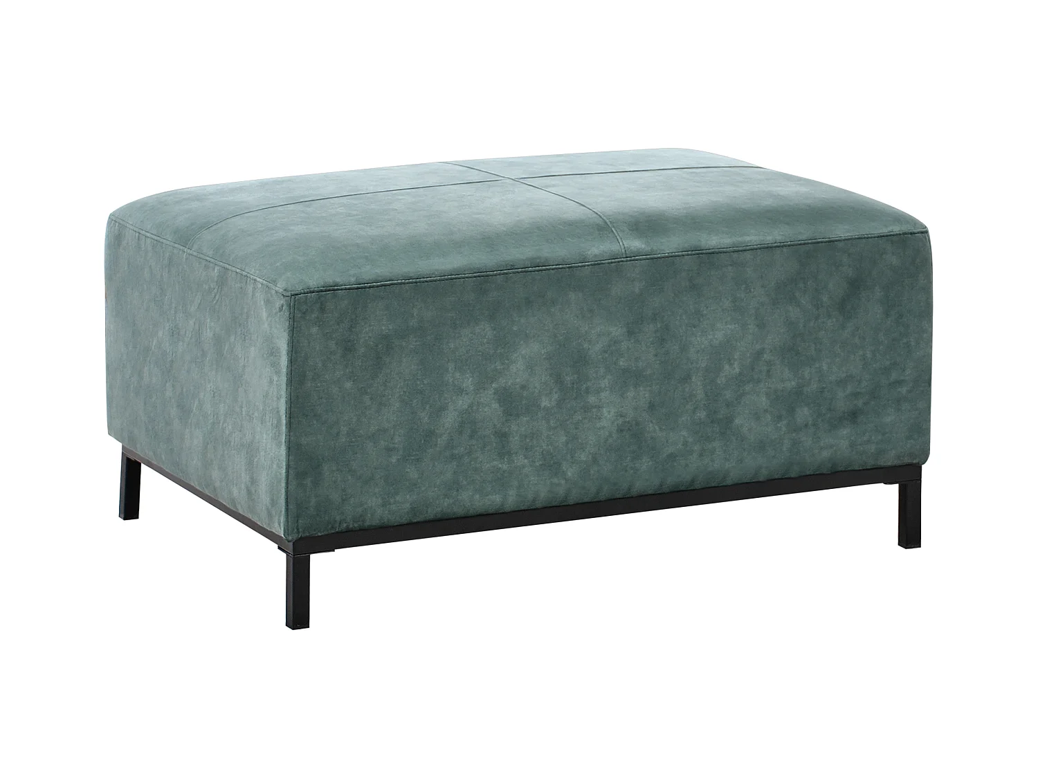 Ottoman OSLO Velours Bleu paon