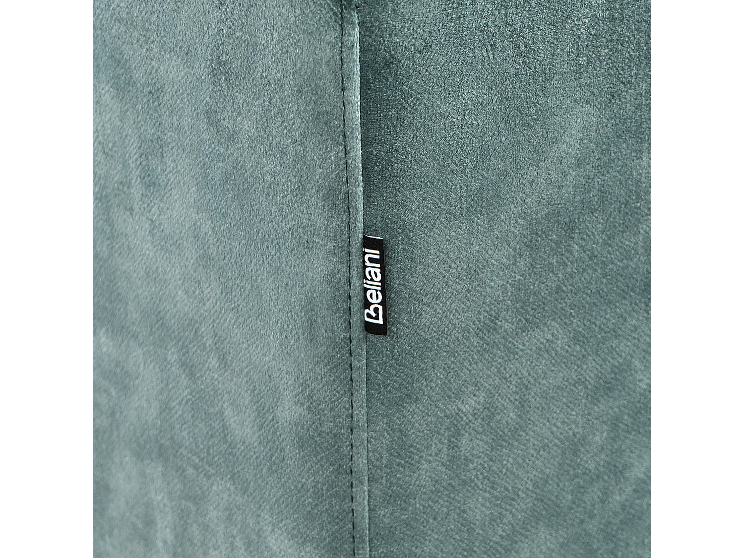 Ottomane Samt blaugrün gesteppt schwarze Edelstahlfüße modernes Design Oslo