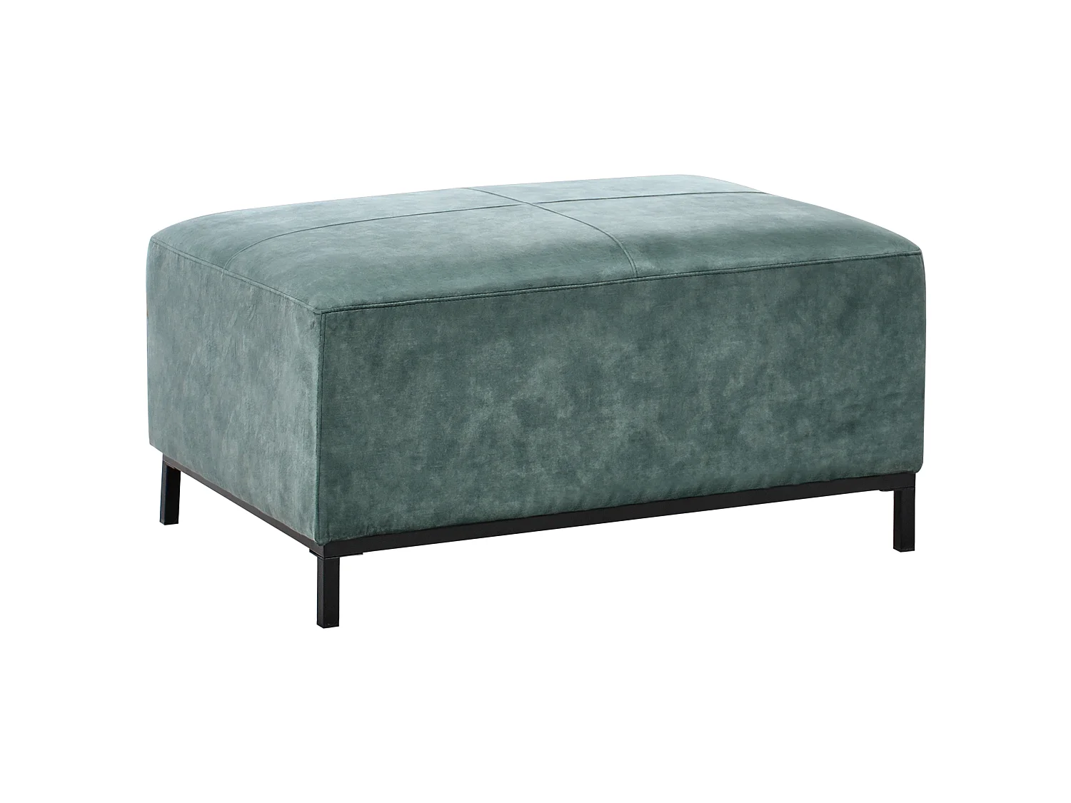 Ottoman OSLO Velours Bleu paon