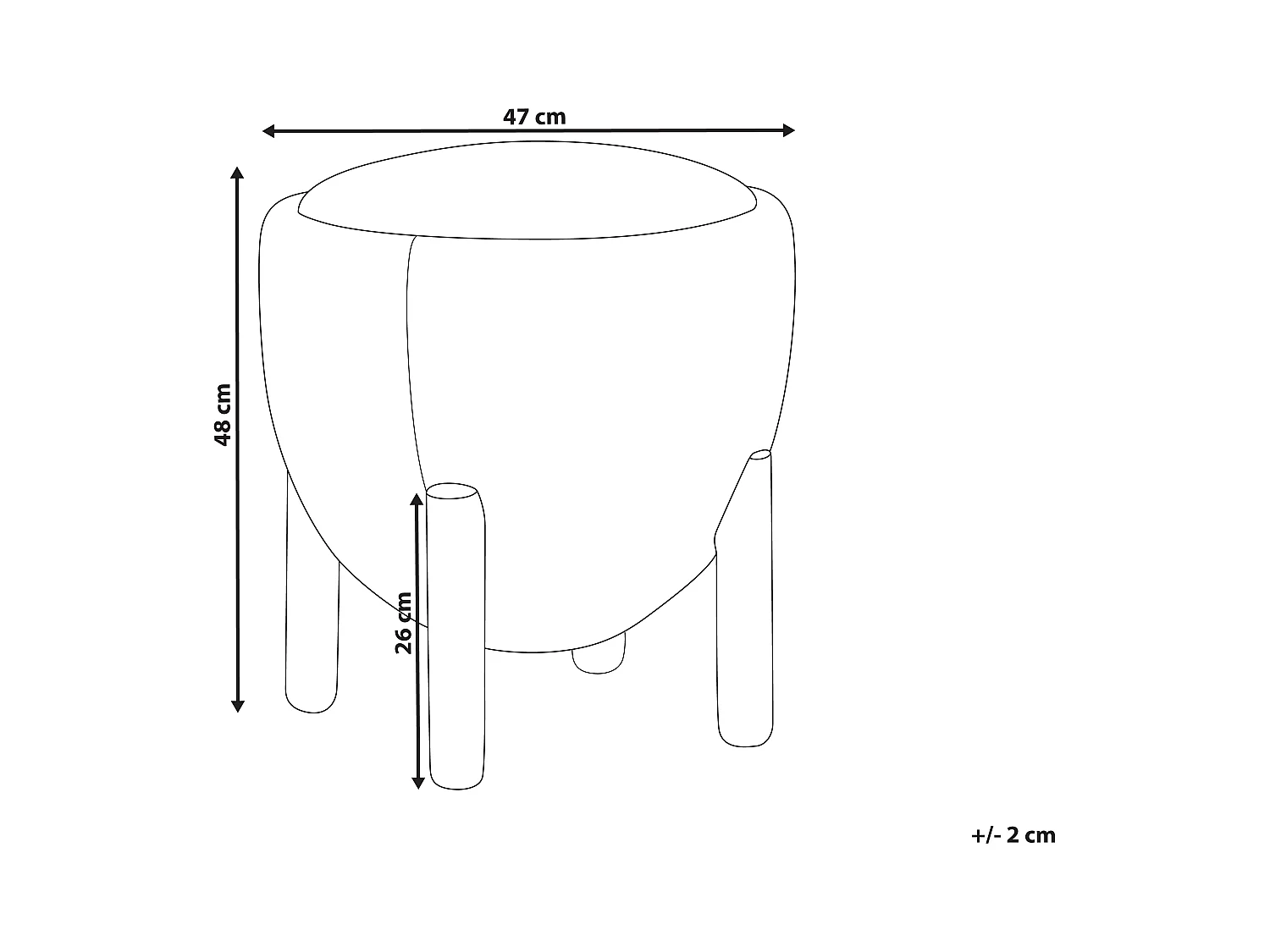 Pouf ARCHIE Lin synthétique Gris