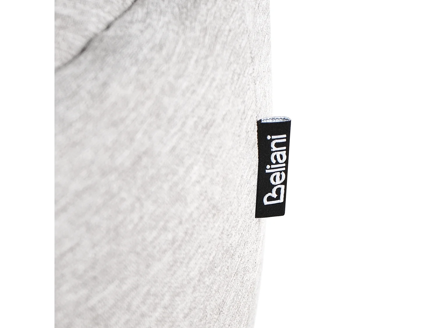 Pouf Kunstleinen Stoffbezug grau gepolstert rund mit Holzbeinen Archie