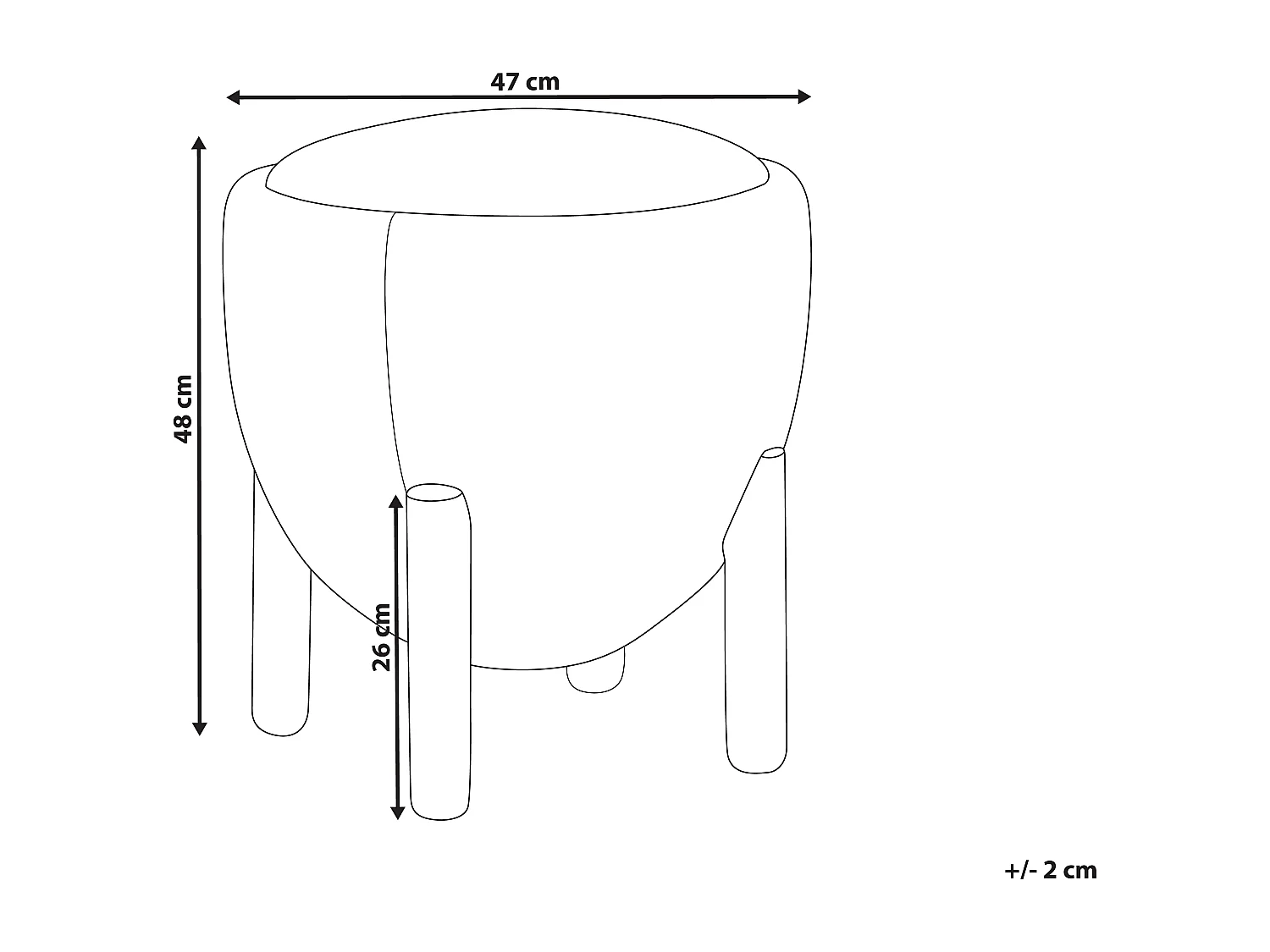 Pouf ARCHIE Lin synthétique Gris