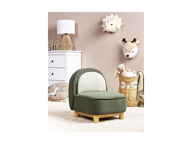 Fauteuil pour enfants Dinosaure FABORG Tissu Vert foncé
