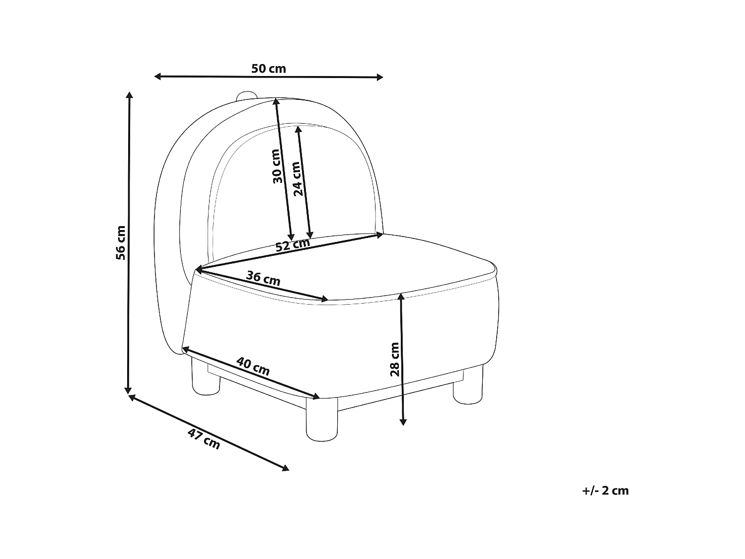 Sedia per bambini tessuto verde scuro FABORG
