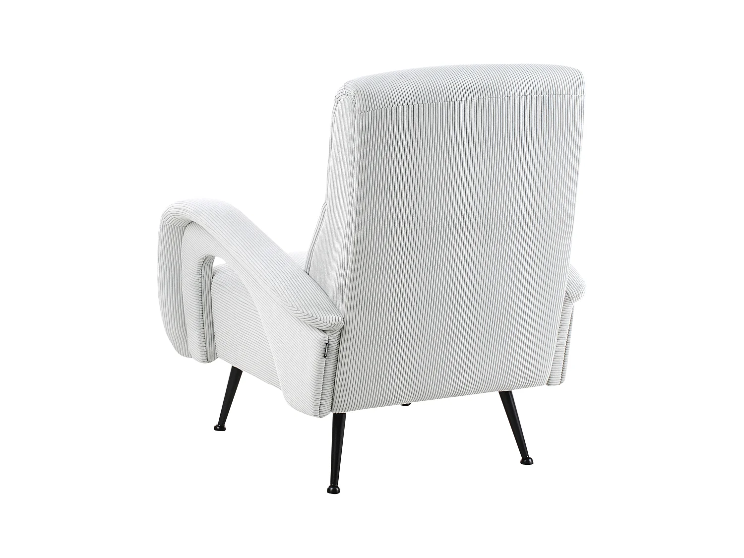 Sessel aus Cord mintgrün mit schwarzen Beinen Retro Stil Svalov