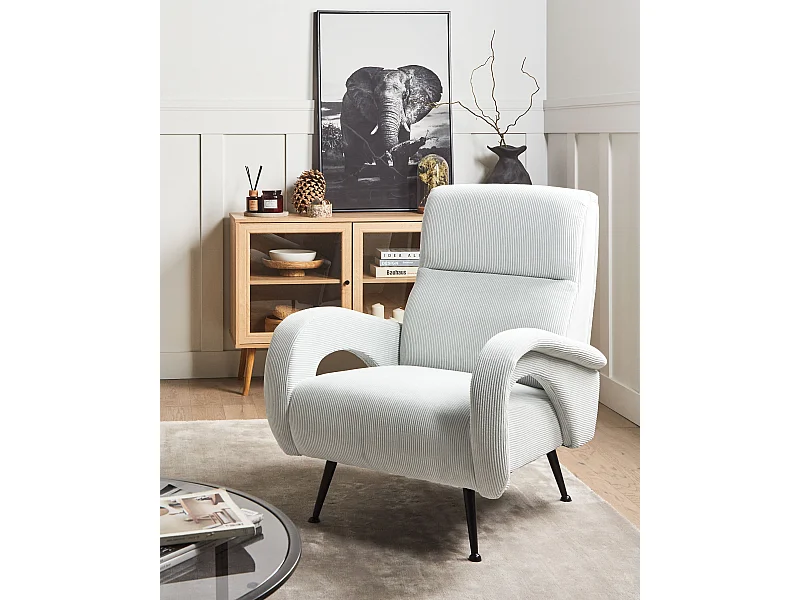 Fauteuil SVALOV Velours côtelé Vert menthe