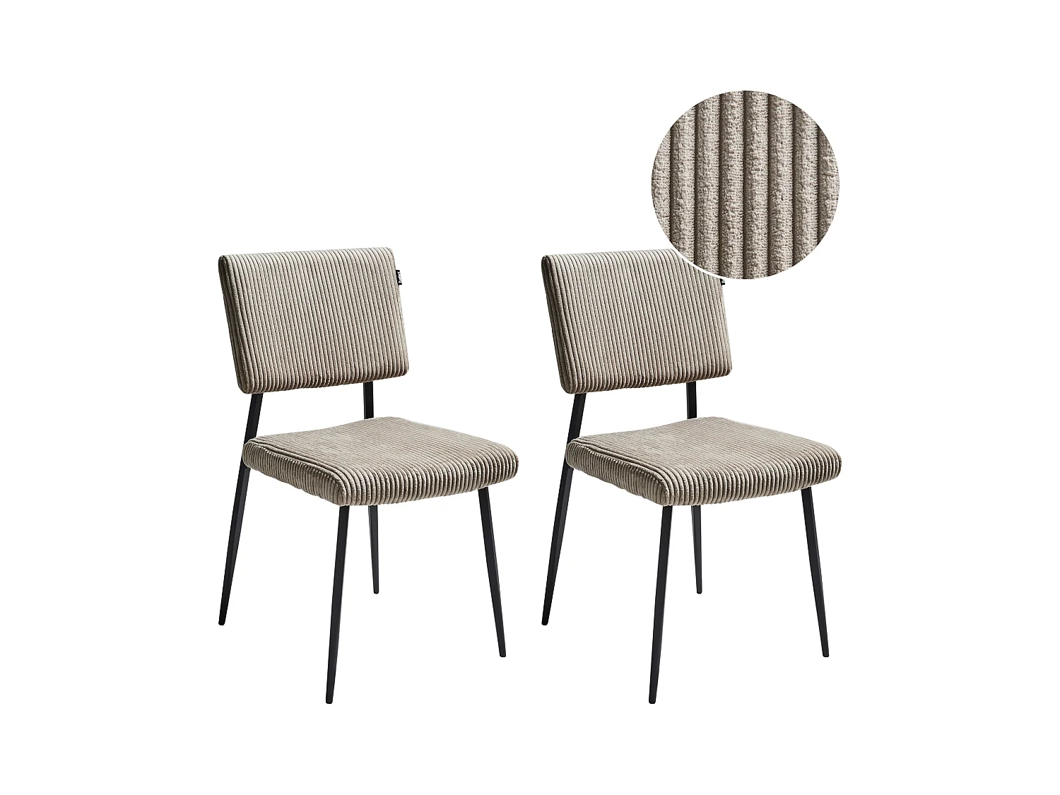 Esszimmerstuhl 2er Set STURGIS Cord Taupe