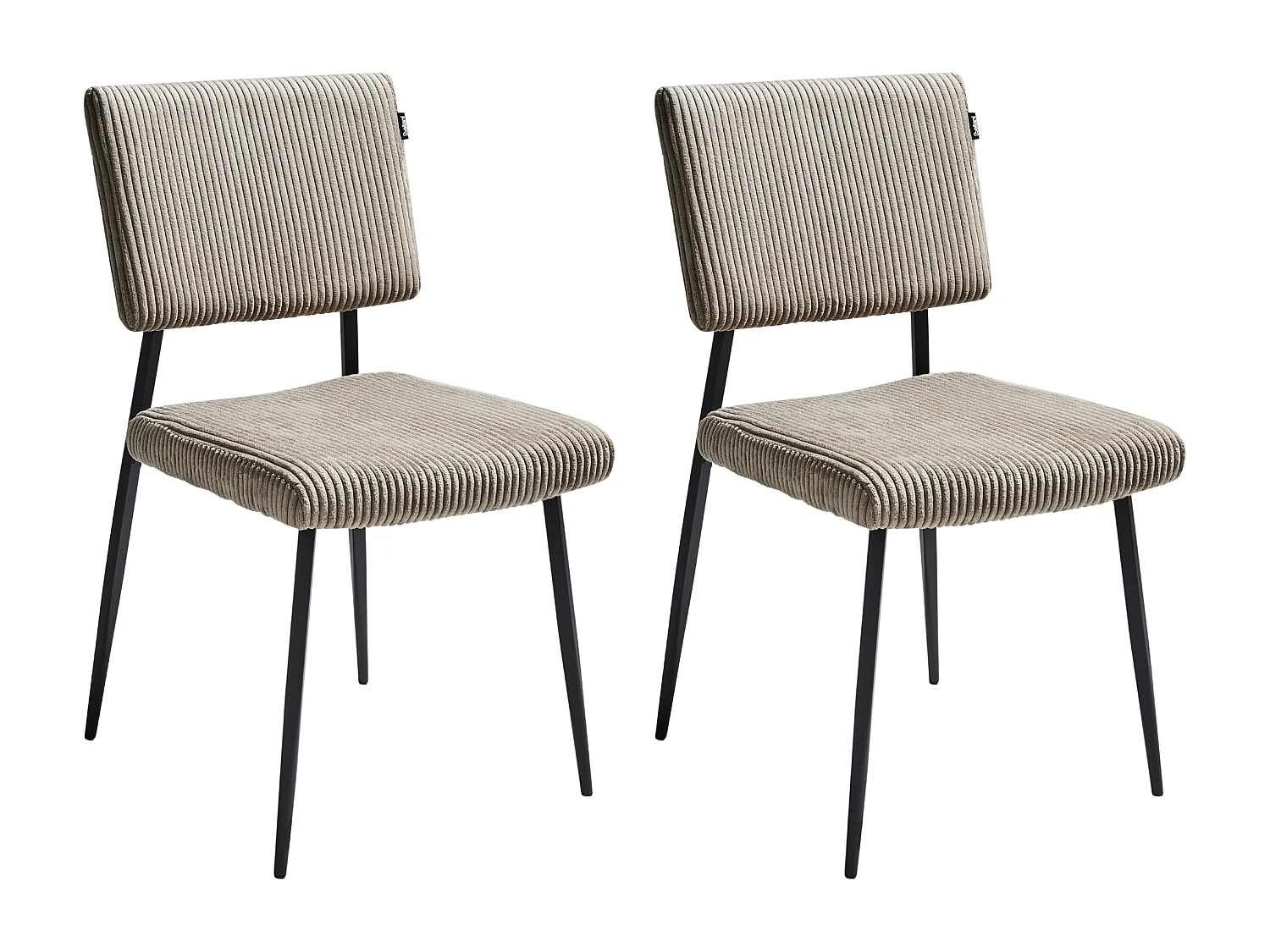 Lot de 2 chaises de salle à manger STURGIS Velours côtelé Taupe