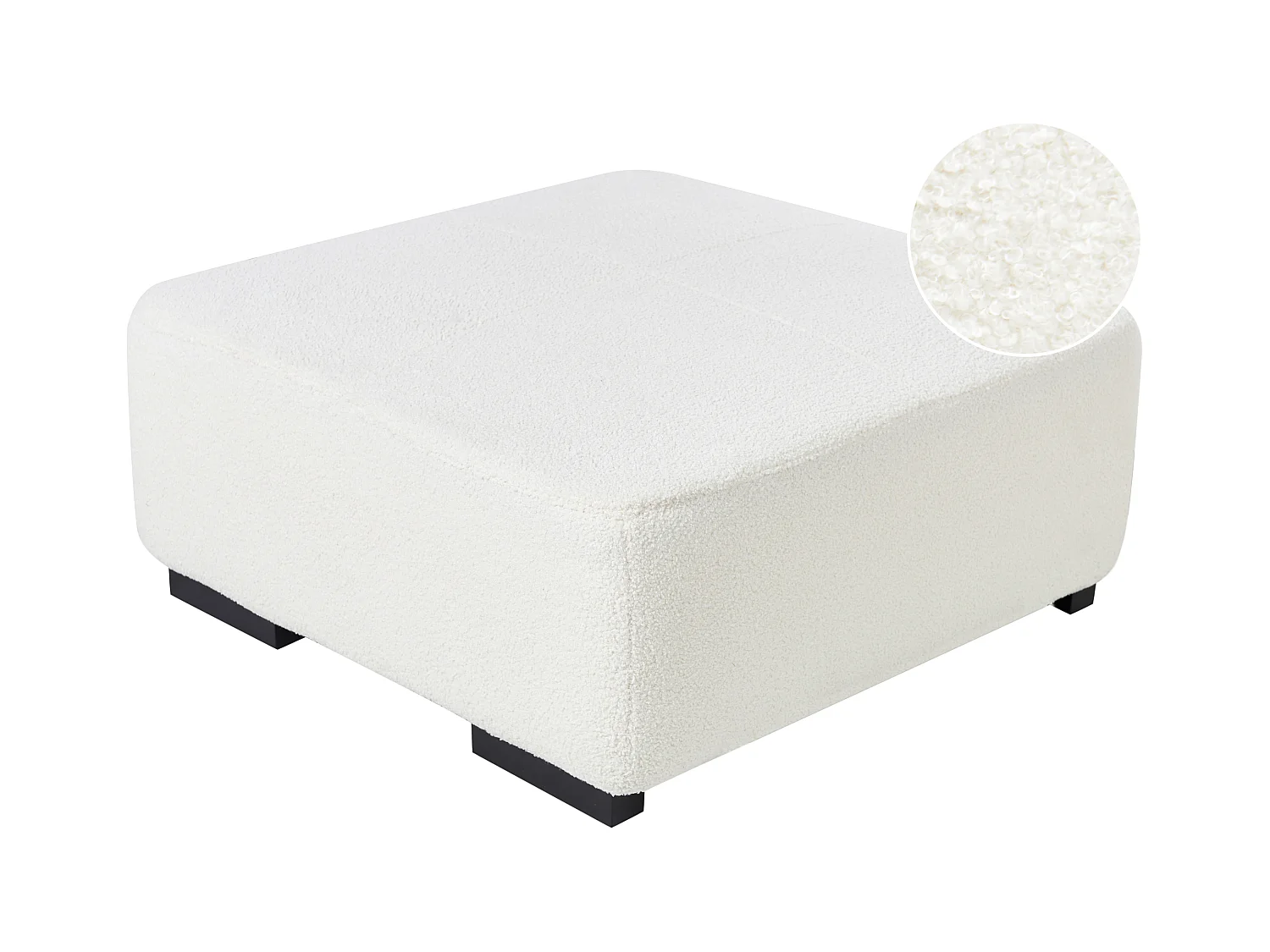 Ottoman LUNGO Bouclé Blanc