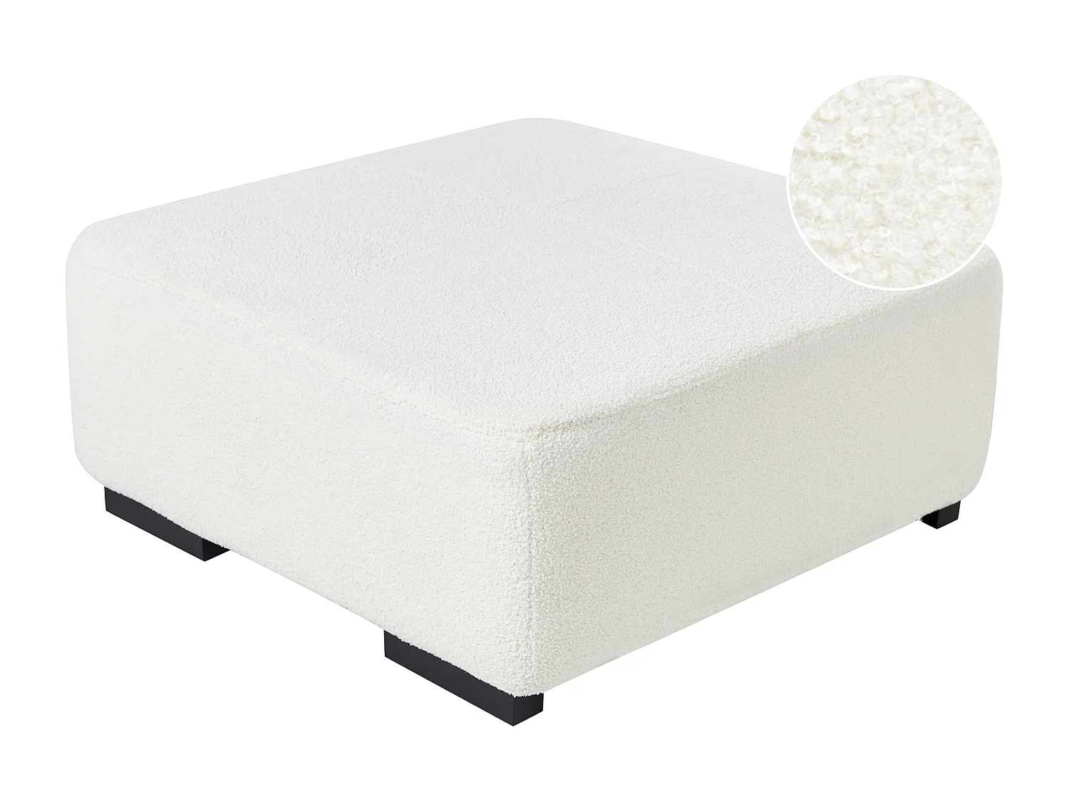 Ottoman LUNGO Bouclé Blanc