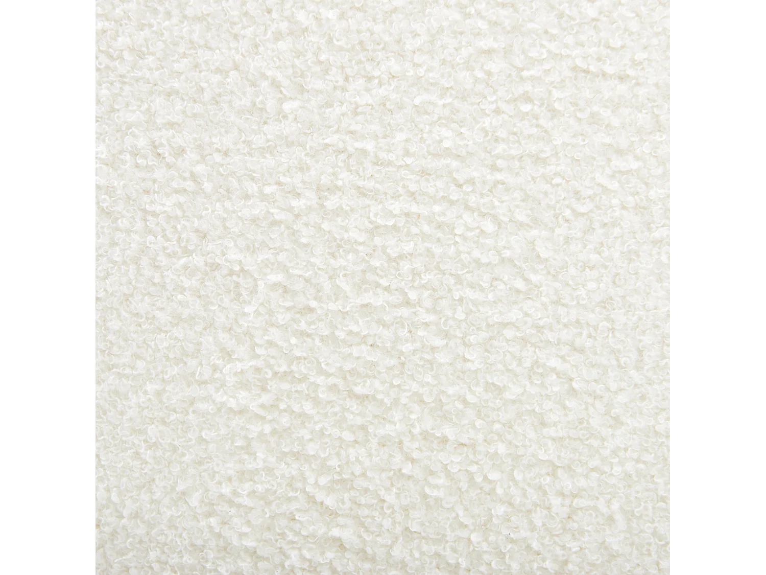 Ottomane Stoffbezug Bouclé weiß mit schwarzen Holzbeinen quadratisch 80x80 Lungo