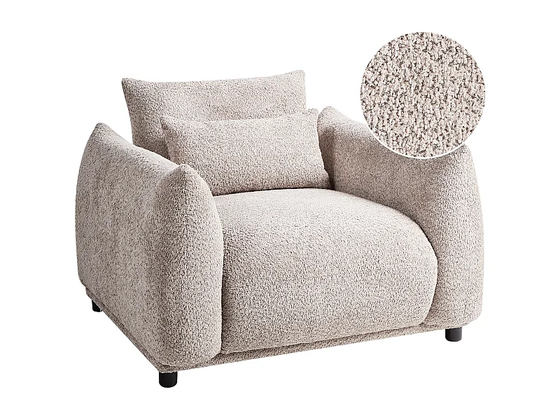 Fauteuil JAMSA Bouclé Taupe