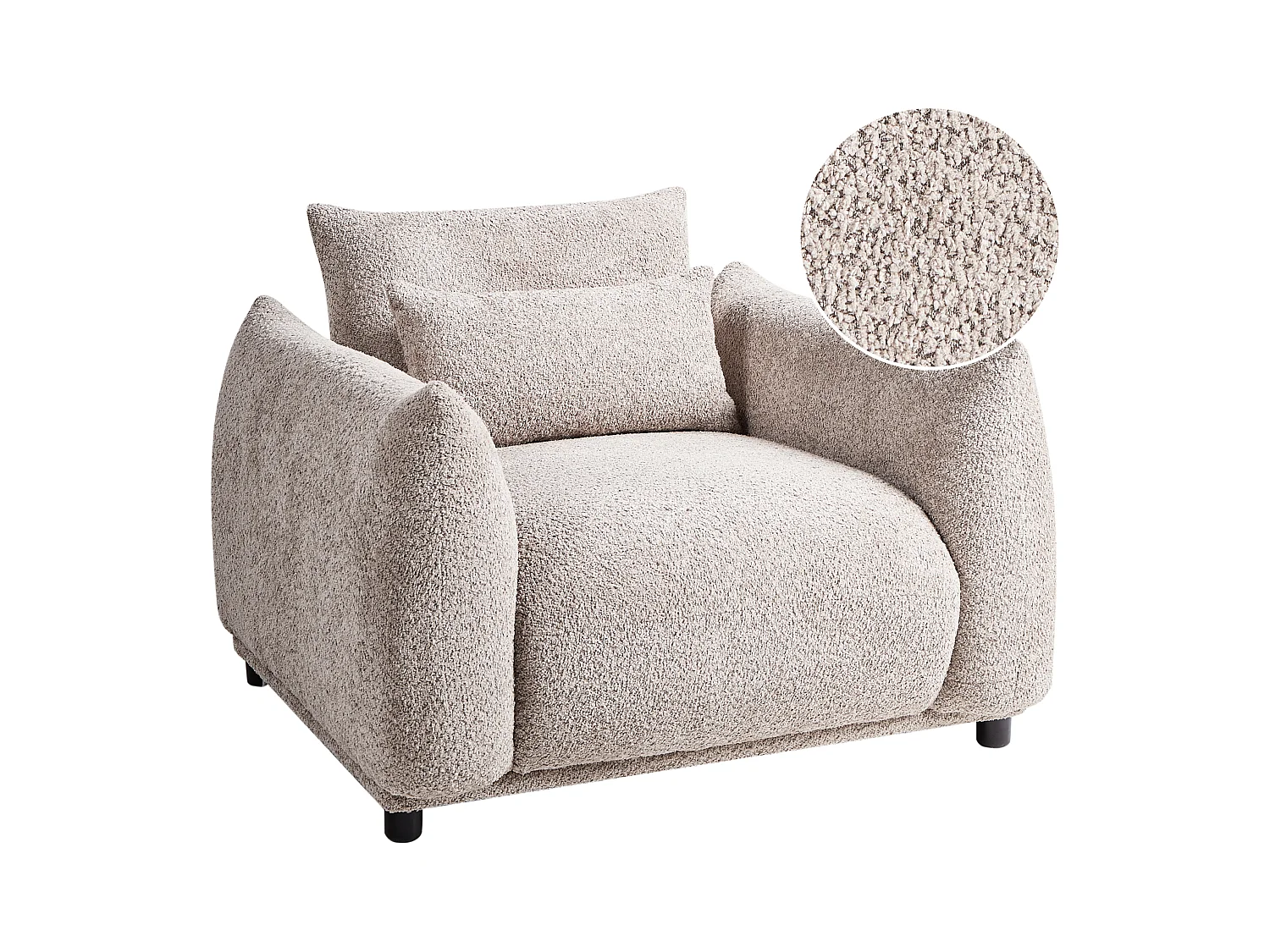 Fauteuil JAMSA Bouclé Taupe