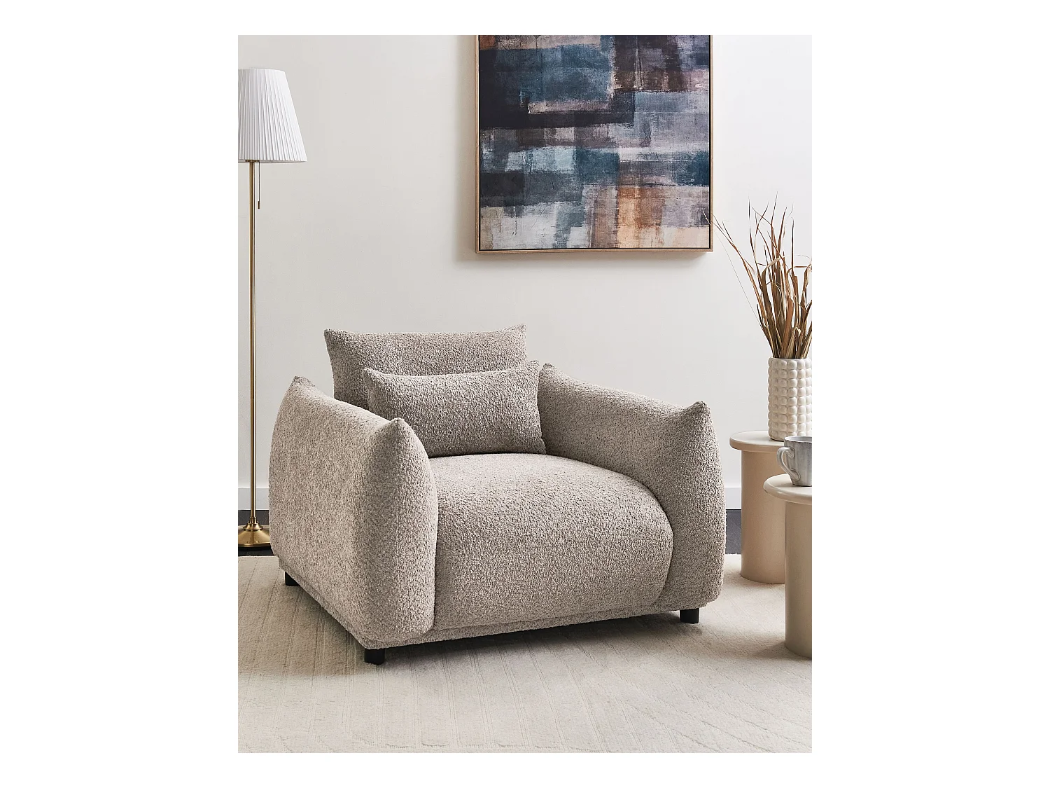 Sillón JAMSA Bouclé Gris pardo